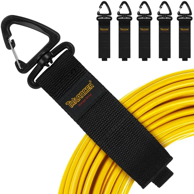 Main image of Extension Cord Organizer and Hanger, Storage Straps (6-Pack) | Hook-and-Loop Straps with Triangular Buckle to Hang on Walls for Cable,Wire,Rope,Hose,Organization in Home,Garage or Workshop