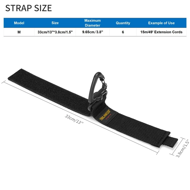Alt view image 2 of 7 - Extension Cord Organizer and Hanger, Storage Straps (6-Pack) | Hook-and-Loop Straps with Triangular Buckle to Hang on Walls for Cable,Wire,Rope,Hose,Organization in Home,Garage or Workshop