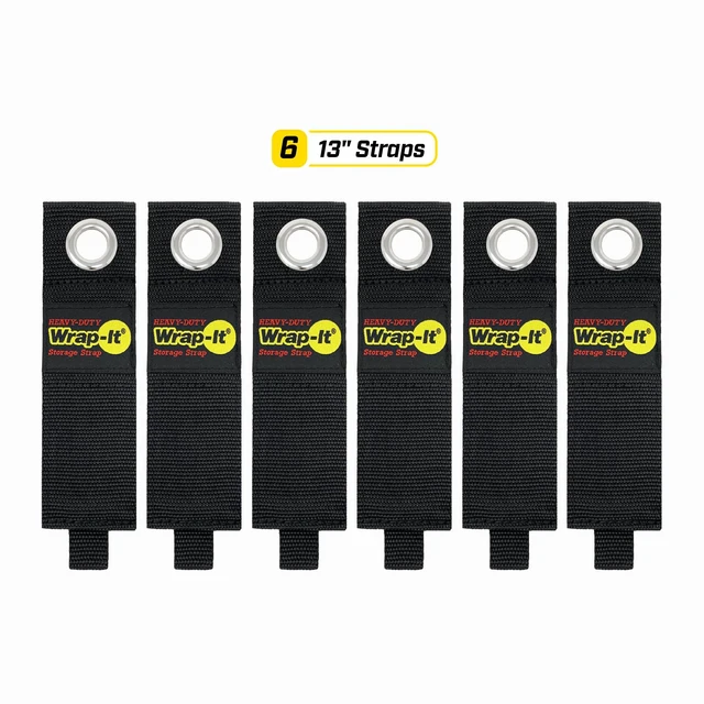 Alt view image 3 of 7 - Heavy-Duty Straps, 13-inch (6 Pack) - Hook and Loop Extension Cord Organizer Hanger, Cord Wrap, Cable Straps for Cables, Hoses, Rope for Home, RV and Garage Storage and Organization