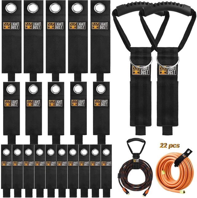 Main image of 22PCS Garage Storage Straps, Extension Cord Holder RV Cord Organizer Wraps | Heavy Duty Cord Straps with Handle, Boat Storage Accessories, Garage Tool Organization for Hose, Power Cord, Rope, Cable
