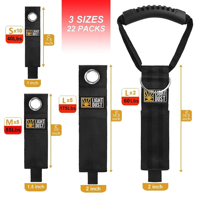 Alt view image 6 of 7 - 22PCS Garage Storage Straps, Extension Cord Holder RV Cord Organizer Wraps | Heavy Duty Cord Straps with Handle, Boat Storage Accessories, Garage Tool Organization for Hose, Power Cord, Rope, Cable