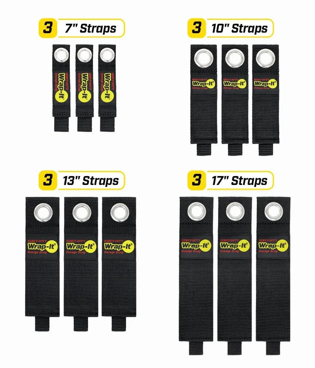 Alt view image 3 of 7 - Straps (Assorted 12 Pack) | Hanging Extension Cord Organizer for Cable Management and Storage on Garage Wall, RV Gadgets and Appliances