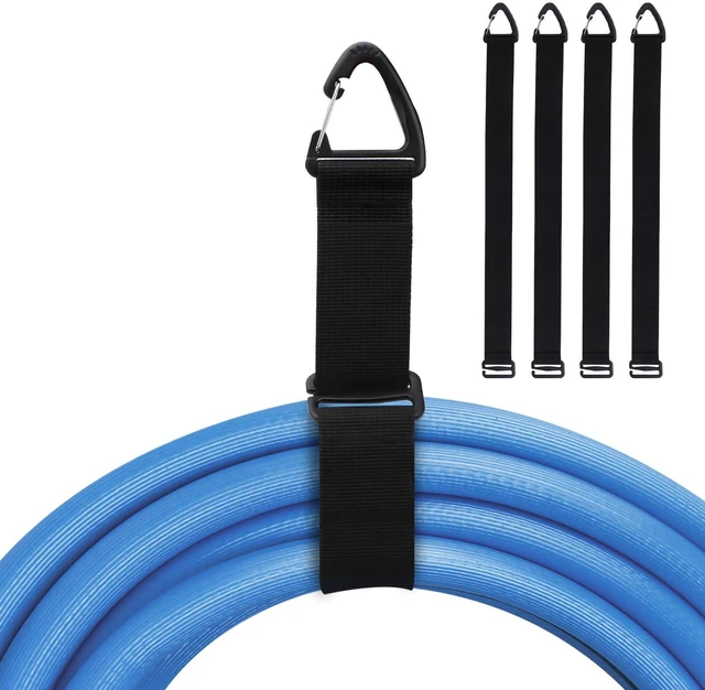 Main image of Extension Cord Holder Organizer, Garage Organization, Cable Straps 4 Pack | 18-Inch straps, Holds Up to 50 lbs, Hose holder, Carabiner Clip, Heavy Duty, For House, For Yard, For Storage, For Workshop