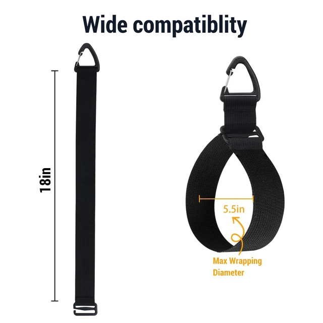 Alt view image 7 of 7 - Extension Cord Holder Organizer, Garage Organization, Cable Straps 4 Pack | 18-Inch straps, Holds Up to 50 lbs, Hose holder, Carabiner Clip, Heavy Duty, For House, For Yard, For Storage, For Workshop