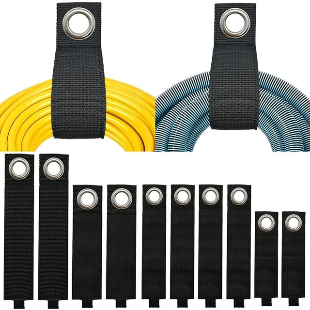 Main image of Extension Cord Organizer, Heavy Duty Storage Straps 10 Pack | Assorted Sizes, Hanging Straps with Metal Grommet, Indoor and Outdoor, Cord Wrap, Extension Cord Keeper,Hose Ties,Rope Strap,