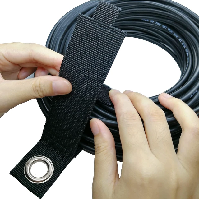 Alt view image 7 of 7 - Extension Cord Organizer, Heavy Duty Storage Straps 10 Pack | Assorted Sizes, Hanging Straps with Metal Grommet, Indoor and Outdoor, Cord Wrap, Extension Cord Keeper,Hose Ties,Rope Strap,