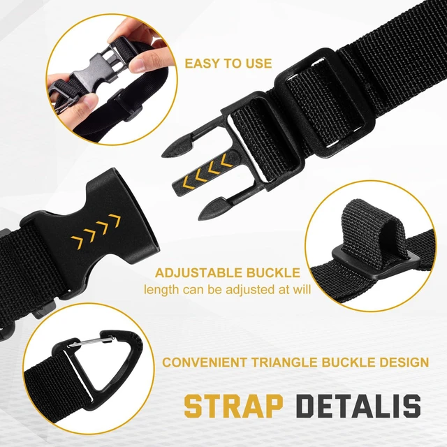 Alt view image 3 of 7 - 30 Pack Adjustable Extension Cord Holder Straps,Black | 17 In Extension Cord Organizer for Garage Organization, Heavy Duty Triangle Clips, Storage Hanger for Men Workshop Management