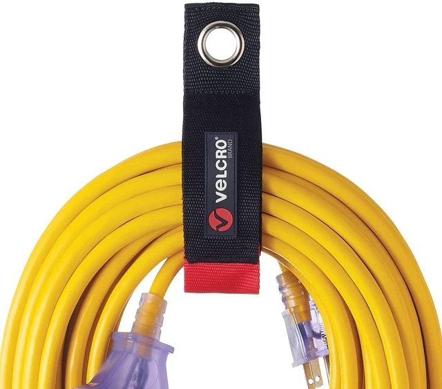 Main image of Easy Hang Extension Cord Organizer Holder, 14", Holds 75 lbs | Straps Fit 25-50 Ft Cords; Hangs On Wall Hooks And Nails; Garage Organization And Storage For Air Hoses, Ropes And Cables