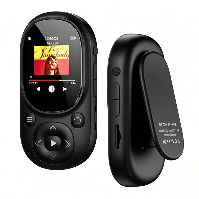 Main image of Clip-on MP3 Player with Bluetooth 5.3,32GB Portable Music Player for Running & Sports,HiFi Lossless Sound,Physical Buttons for Easy Use,FM Radio, Support up to 256GB,Ideal for Kids & Seniors