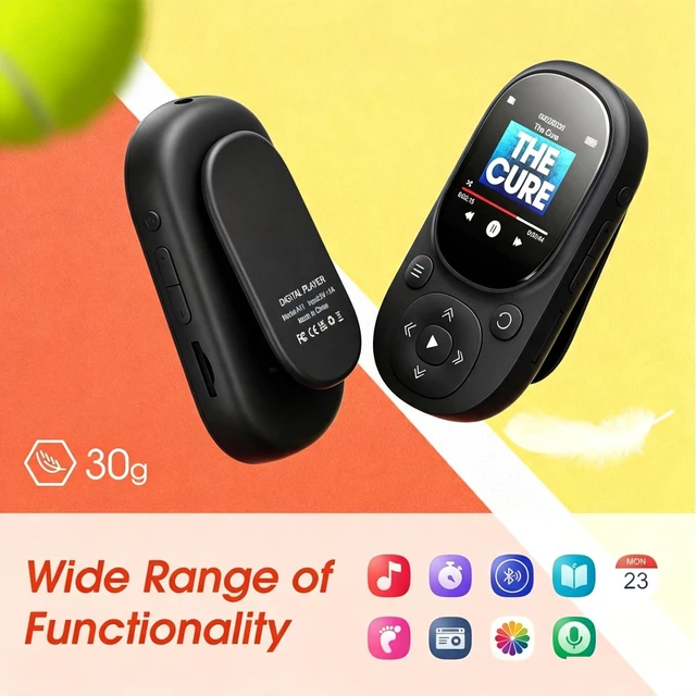 Alt view image 5 of 7 - Clip-on MP3 Player with Bluetooth 5.3,32GB Portable Music Player for Running & Sports,HiFi Lossless Sound,Physical Buttons for Easy Use,FM Radio, Support up to 256GB,Ideal for Kids & Seniors