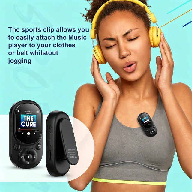 Alt view image 6 of 7 - Clip-on MP3 Player with Bluetooth 5.3,32GB Portable Music Player for Running & Sports,HiFi Lossless Sound,Physical Buttons for Easy Use,FM Radio, Support up to 256GB,Ideal for Kids & Seniors