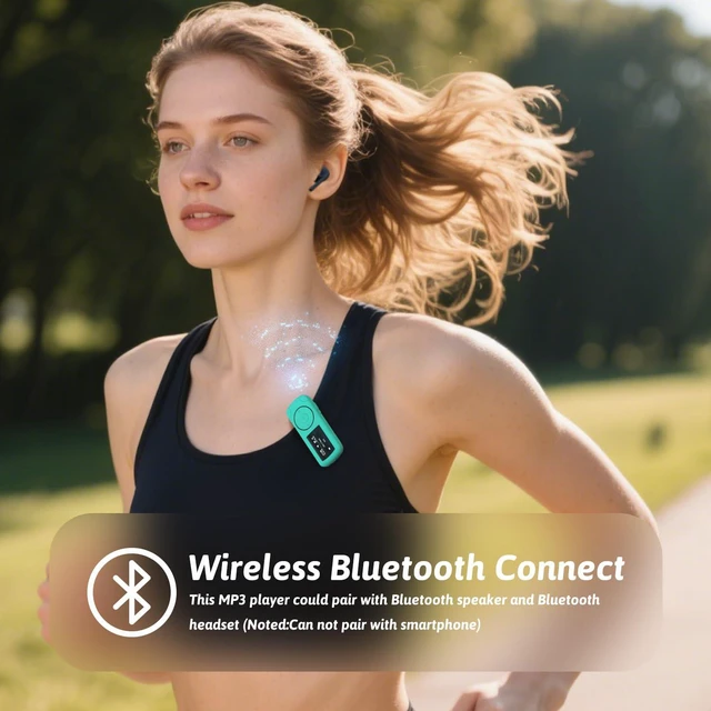 Alt view image 2 of 6 - 64GB Clip on Mini MP3 Player with Bluetooth,Shuffle,Recorder(No FM) | Portable MP3 Player,MicroSD Support,Ideal Sport Companion for Running,Cycling,Bluetooth Wireless Audio,Digital Music Player