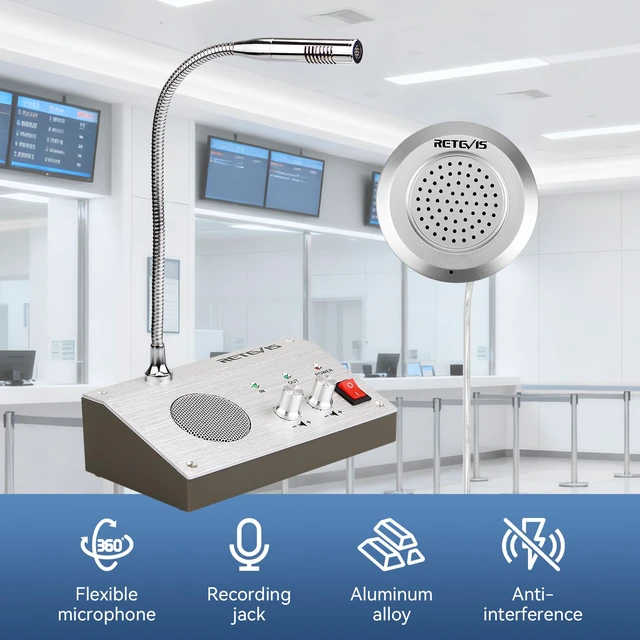Alt view image 2 of 7 - RT-9908 Window Intercom, Window Speaker Intercom System | for Business,Bank,Hospital,Ticket Window,Drive-Thru,High-Power,Anti-interference