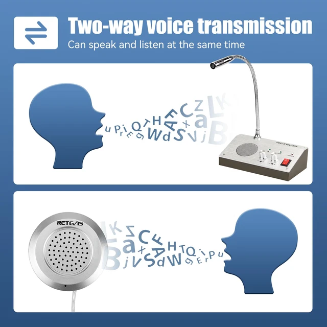 Alt view image 3 of 7 - RT-9908 Window Intercom, Window Speaker Intercom System | for Business,Bank,Hospital,Ticket Window,Drive-Thru,High-Power,Anti-interference