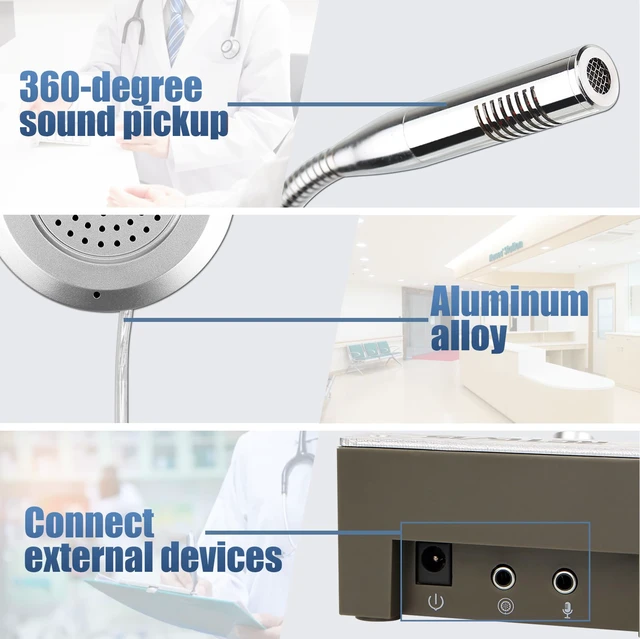 Alt view image 4 of 7 - RT-9908 Window Intercom, Window Speaker Intercom System | for Business,Bank,Hospital,Ticket Window,Drive-Thru,High-Power,Anti-interference