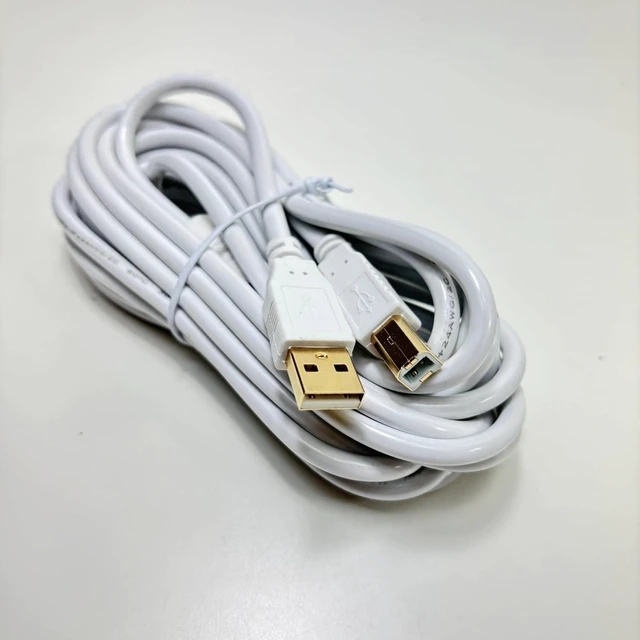Alt view image 2 of 7 - USB 2.0 High Speed Type A to B Midi Cable 15 ft White Color for Printers | Gold-Plated Connectors, High Speed, Audio Interface Compatible, USB Microphone Support, MIDI Device Ready