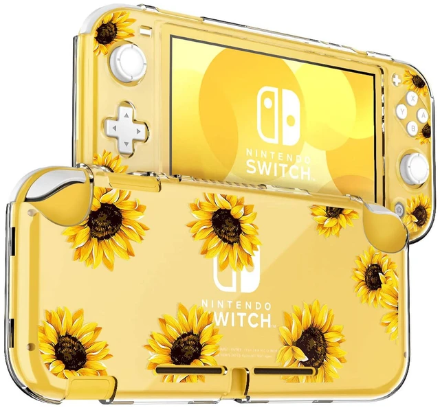 Main image of Sunflower Butterfly Flower Floral Switch Lite Protective Case Clear 2-Piece Split Full Wrap PC Hard Shell Anti-Scratch All-Round Protection Cover for Switch 2019 Model