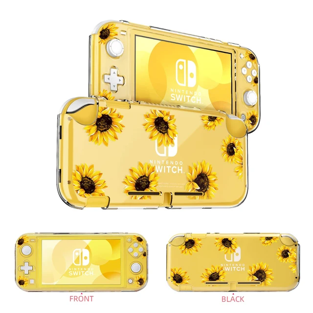 Alt view image 6 of 7 - Sunflower Butterfly Flower Floral Switch Lite Protective Case Clear 2-Piece Split Full Wrap PC Hard Shell Anti-Scratch All-Round Protection Cover for Switch 2019 Model