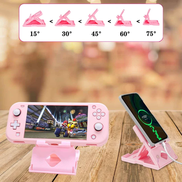 Alt view image 5 of 5 - Accessories Bundle for Nintendo Switch Lite - Cute Kawaii NS Lite Accessories kit for Grils Boys Kids with Carrying Case, Cartoon Cover Case, Screen Protector, Stand - Pink