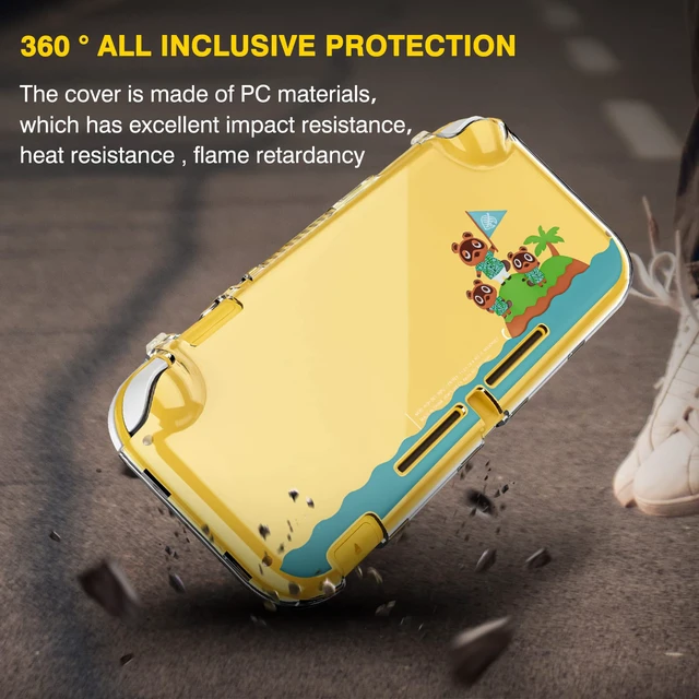 Alt view image 2 of 7 - Protective Case for Nintendo Switch Lite, Hard PC Clear Anti-Shock Split Cover for Animal Crossing Design