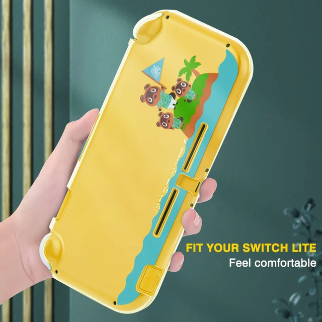Alt view image 3 of 7 - Protective Case for Nintendo Switch Lite, Hard PC Clear Anti-Shock Split Cover for Animal Crossing Design