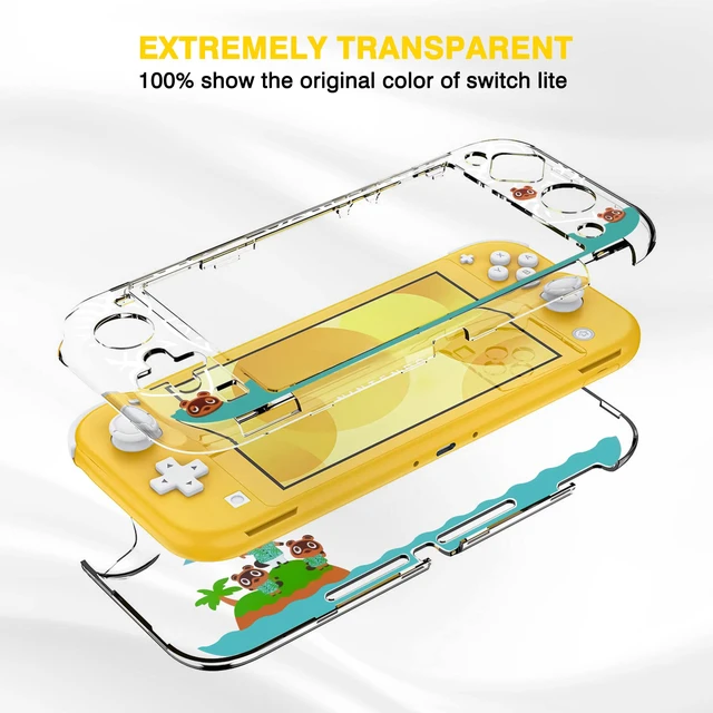 Alt view image 4 of 7 - Protective Case for Nintendo Switch Lite, Hard PC Clear Anti-Shock Split Cover for Animal Crossing Design