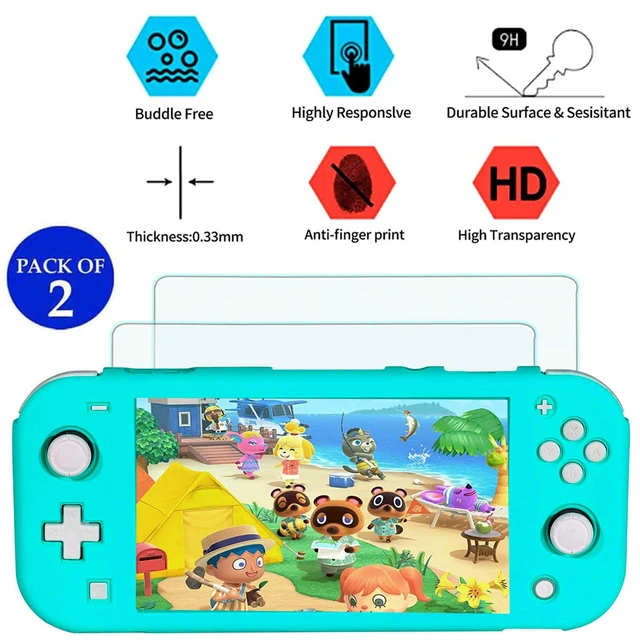 Alt view image 4 of 7 - Accessories Kit for Nintendo Switch Lite Animal Pack Crossing - Cute Accessories Bundle with Carrying Case, Kawaii Cover case, 2 Pack Screen Protector, Play Stand, Thumb Grips Set