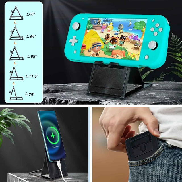 Alt view image 5 of 7 - Accessories Kit for Nintendo Switch Lite Animal Pack Crossing - Cute Accessories Bundle with Carrying Case, Kawaii Cover case, 2 Pack Screen Protector, Play Stand, Thumb Grips Set