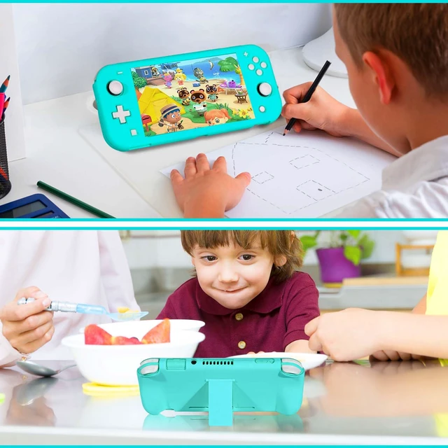 Alt view image 3 of 7 - Accessories Kit for Nintendo Switch Lite Animal Pack Crossing - Cute Accessories Bundle with Carrying Case, Kawaii Cover case, 2 Pack Screen Protector, Play Stand, Thumb Grips Set