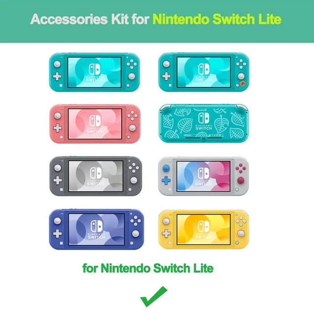 Alt view image 7 of 7 - Accessories Kit for Nintendo Switch Lite Animal Pack Crossing - Cute Accessories Bundle with Carrying Case, Kawaii Cover case, 2 Pack Screen Protector, Play Stand, Thumb Grips Set