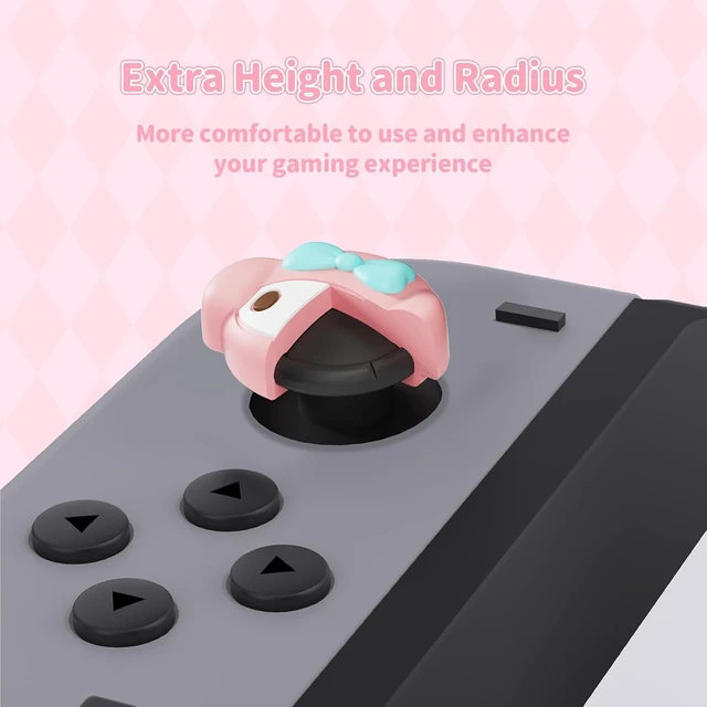 Alt view image 3 of 7 - 4PCS Thumb Grips Caps Compatible with Switch/OLED/Lite, Kawaii Charactor Thumbs Grip, Soft Silicone Switch Joystick Cover for JonCon, MLD Bunny Style, Pink