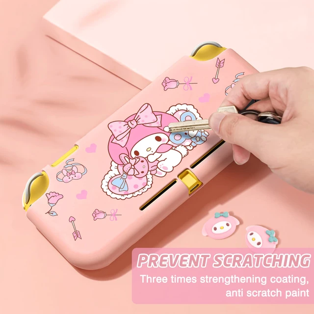 Alt view image 2 of 7 - Little Red Hood Rabbit Switch Lite Protective Case Cute TPU Soft Cover Shock Absorption Anti-Scratch Shell with 2PCS Lovely Bunny Thumb Grips for Switch 2019 Version - Pink