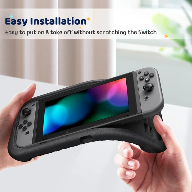 Alt view image 7 of 7 - Kid-Friendly Ultralight Case Compatible with Nintendo Switch 2017 | Game Card Slots, Ergonomic Grip, Lightweight EVA Foam, Anti-Scratch Protective Grip Case Cover for Switch 6.2-in, Black