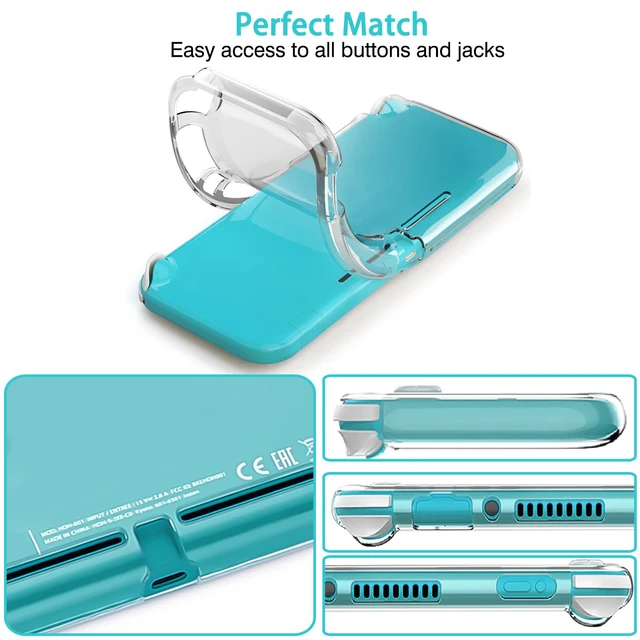 Alt view image 3 of 6 - Clear Case for Switch Lite, Durable Clear Cover with Shock-Absorbent & Anti-Scratch Switch Lite Accessories Slim Skin Shell, Transparent