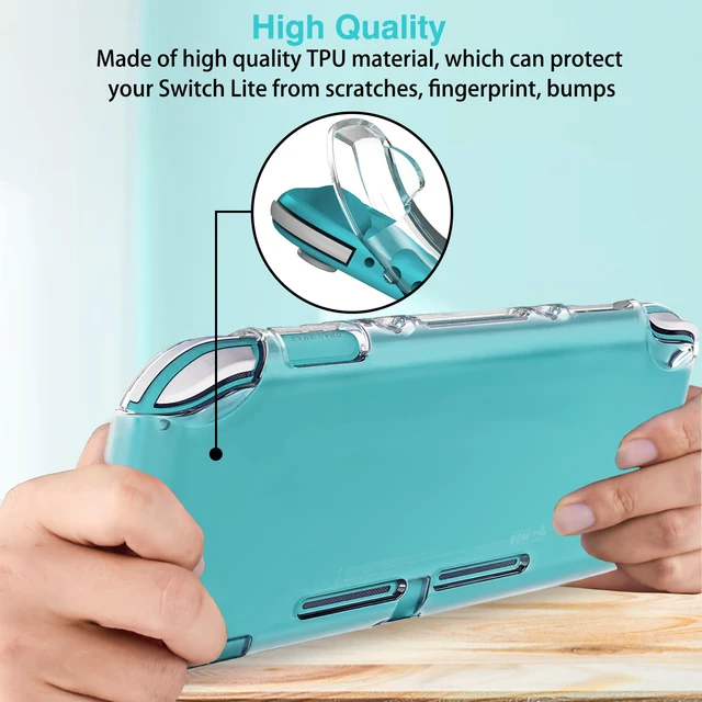Alt view image 5 of 6 - Clear Case for Switch Lite, Durable Clear Cover with Shock-Absorbent & Anti-Scratch Switch Lite Accessories Slim Skin Shell, Transparent