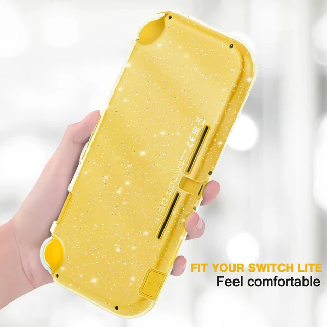Alt view image 3 of 7 - Protective Case for Nintendo Switch Lite, Glitter Bling Transparent Hard PC Cover with Shock-Absorption and Anti-Scratch Design Protective Case - Crystal Glitter