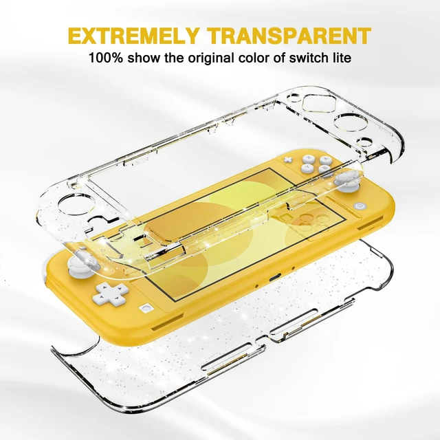 Alt view image 4 of 7 - Protective Case for Nintendo Switch Lite, Glitter Bling Transparent Hard PC Cover with Shock-Absorption and Anti-Scratch Design Protective Case - Crystal Glitter