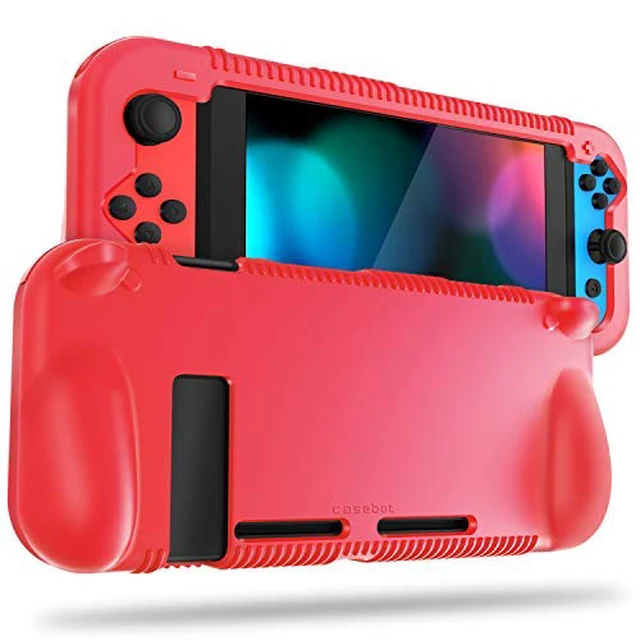 Alt view image 4 of 7 - Soft Silicone Protective Case Compatible with Nintendo Switch 2017 | Ergonomic Grip Design, Kickstand Compatible, Anti-Slip, Anti-Scratch & Shock-Absorption Grip Case for Switch 6.2-inch, Black
