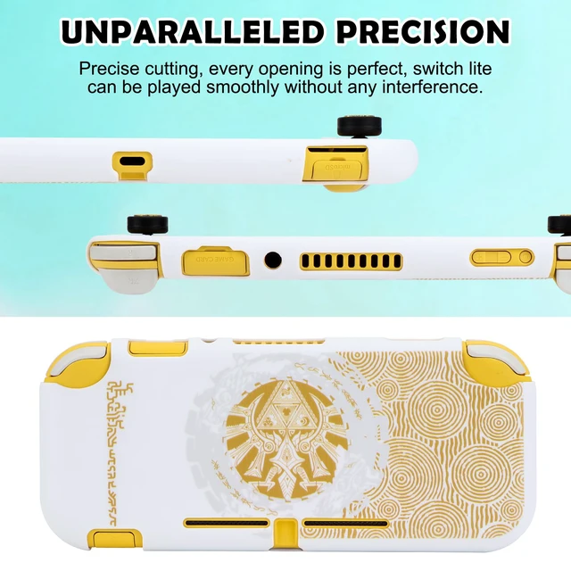 Alt view image 2 of 7 - Protective Case for Switch Lite Version, Soft Shell Cute Cover Case for Games Accessories with 2PCS Thumb Grips Caps - White Kingdom