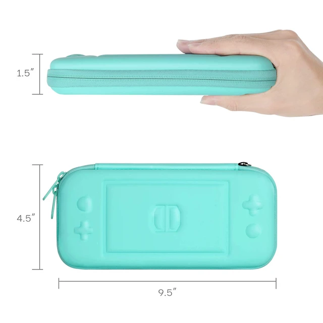 Alt view image 3 of 7 - Carrying Case for Nintendo Switch Lite with 1 Screen Protector | 1 Grip Case and 4 Thumb Grip Caps, Ultra Slim Premium EVA Travel Pouch Protective Cover, 8 Game Cartridges