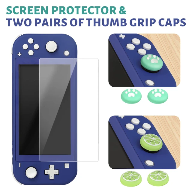 Alt view image 5 of 7 - Carrying Case for Nintendo Switch Lite with 1 Screen Protector | 1 Grip Case and 4 Thumb Grip Caps, Ultra Slim Premium EVA Travel Pouch Protective Cover, 8 Game Cartridges