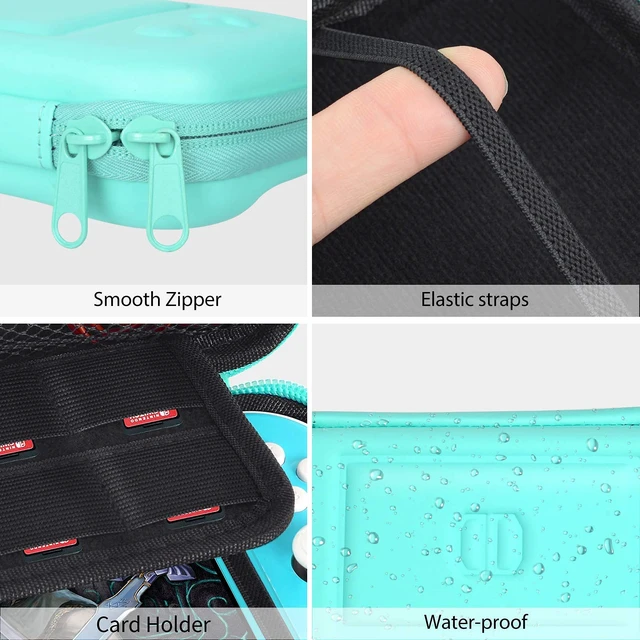 Alt view image 2 of 7 - Carrying Case for Nintendo Switch Lite with 1 Screen Protector | 1 Grip Case and 4 Thumb Grip Caps, Ultra Slim Premium EVA Travel Pouch Protective Cover, 8 Game Cartridges