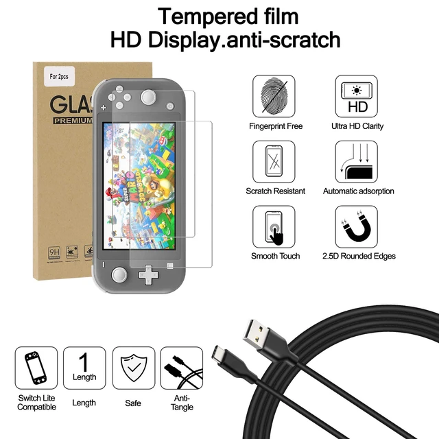 Alt view image 6 of 7 - Switch Lite Case 16-in-1 Accessories Bundle for Nintendo Switch Lite | Carrying Case,TPU Case Cover with Screen Protector,Charging Dock,Playstand, Game Card Case, USB Cable, Stylus,Thumb Grip Caps