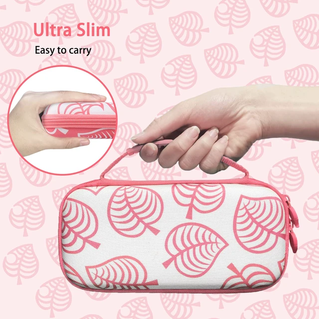 Alt view image 3 of 7 - Carrying Case for Nintendo Switch lite, Shockproof Portable Travel Bag with Glitter Galaxy cover, Screen Protectors and Cute Leaf Thumb Grips Caps, Animal Crossing Pink