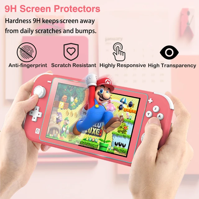 Alt view image 6 of 7 - Carrying Case for Nintendo Switch lite, Shockproof Portable Travel Bag with Glitter Galaxy cover, Screen Protectors and Cute Leaf Thumb Grips Caps, Animal Crossing Pink