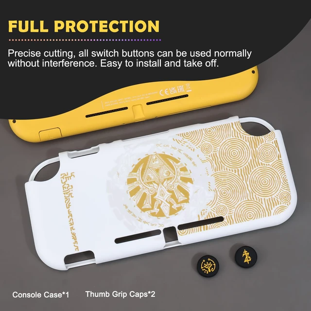 Alt view image 6 of 7 - Protective Case for Switch Lite Version, Soft Shell Cute Cover Case for Games Accessories with 2PCS Thumb Grips Caps - White Kingdom