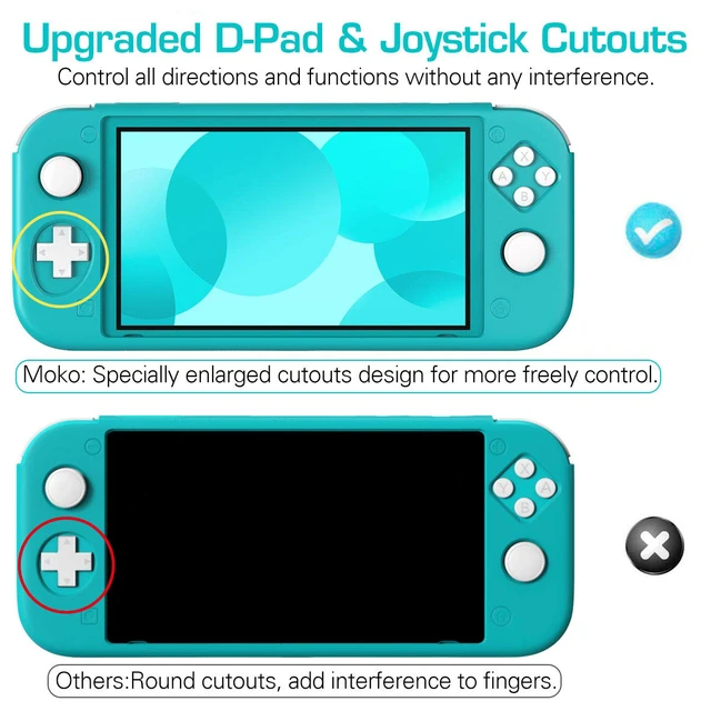 Alt view image 3 of 7 - Protective Case Compatible with Nintendo Switch Lite, Turquoise | Soft Silicone Cover, Rubber, Shock-Absorption, Anti-Scratch, Non-Slip Case, Precise Cutouts, Switch Lite Accessories