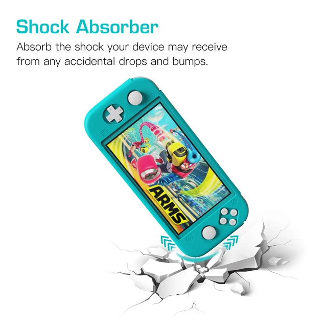 Alt view image 5 of 7 - Protective Case Compatible with Nintendo Switch Lite, Turquoise | Soft Silicone Cover, Rubber, Shock-Absorption, Anti-Scratch, Non-Slip Case, Precise Cutouts, Switch Lite Accessories