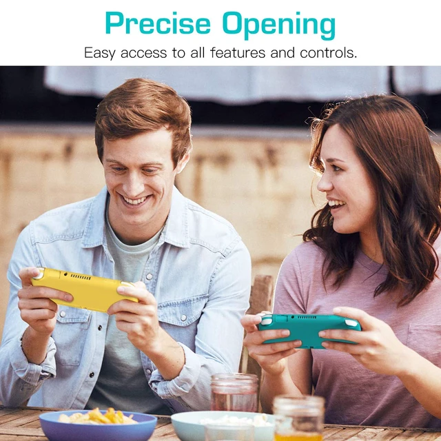 Alt view image 6 of 7 - Protective Case Compatible with Nintendo Switch Lite, Turquoise | Soft Silicone Cover, Rubber, Shock-Absorption, Anti-Scratch, Non-Slip Case, Precise Cutouts, Switch Lite Accessories