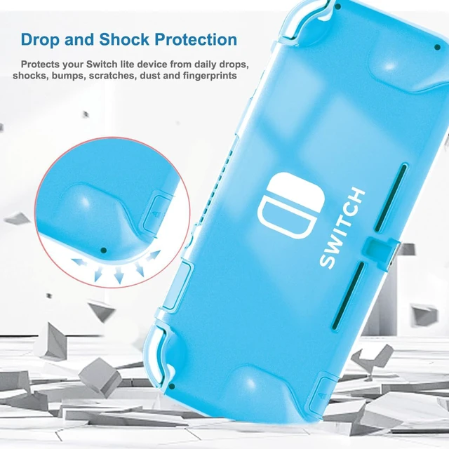 Alt view image 3 of 7 - Protective Case for Nintendo Switch Lite,Hard Switch Lite Case Grips Design | Switch Lite Cover Ergonomic Grip Case Front and Back Cover Design Slim Shell Travel Protective Shell for Gift HD Clear